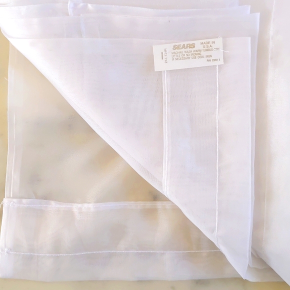 Sears White Sheer Curtains, 1.5" Rod Space, 2 Panels. - Picture 7 of 7